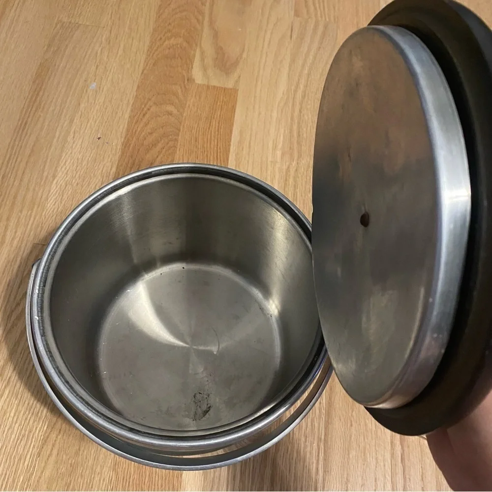 Vintage Aluminum Ice Bucket Metal Silver Bar Accessory